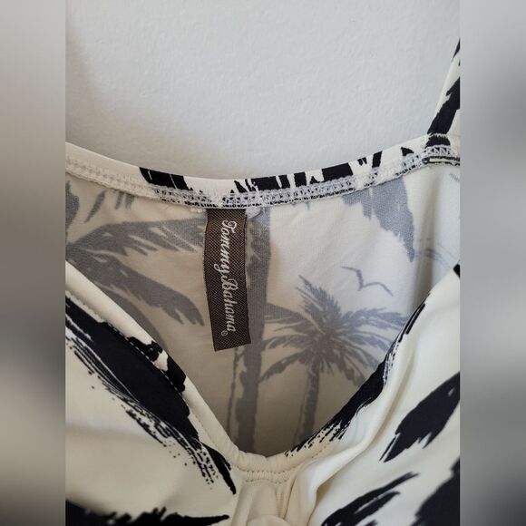 Tommy Bahama One Piece Swimsuit Bathing Suit Palm Tropical Beach Slimming Medium - Picture 4 of 6